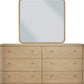 Penny Beveled Glass Wall or Dresser Mirror in Buff Cream