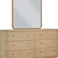 Penny Beveled Glass Wall or Dresser Mirror in Buff Cream