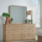Penny Beveled Glass Wall or Dresser Mirror in Buff Cream