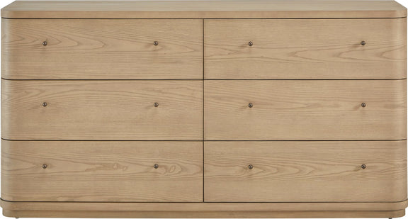 Penny Six Drawer White Ash Dresser in Buff Cream
