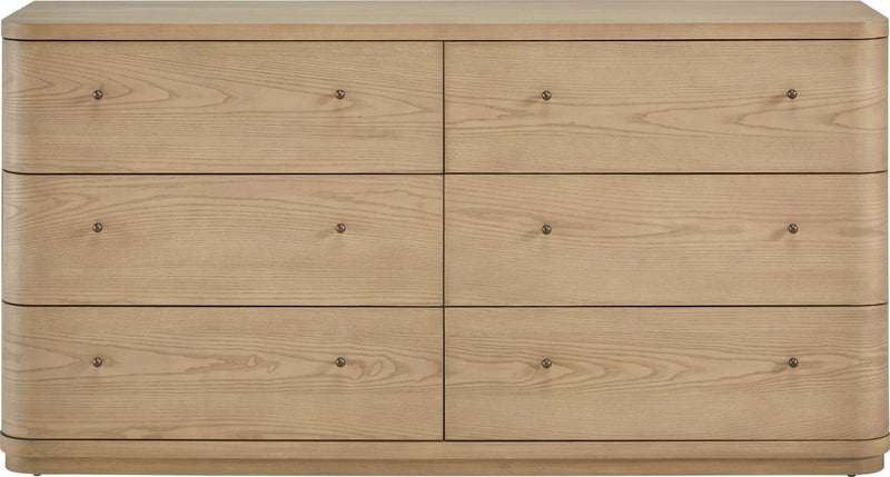 Penny Six Drawer White Ash Dresser in Buff Cream