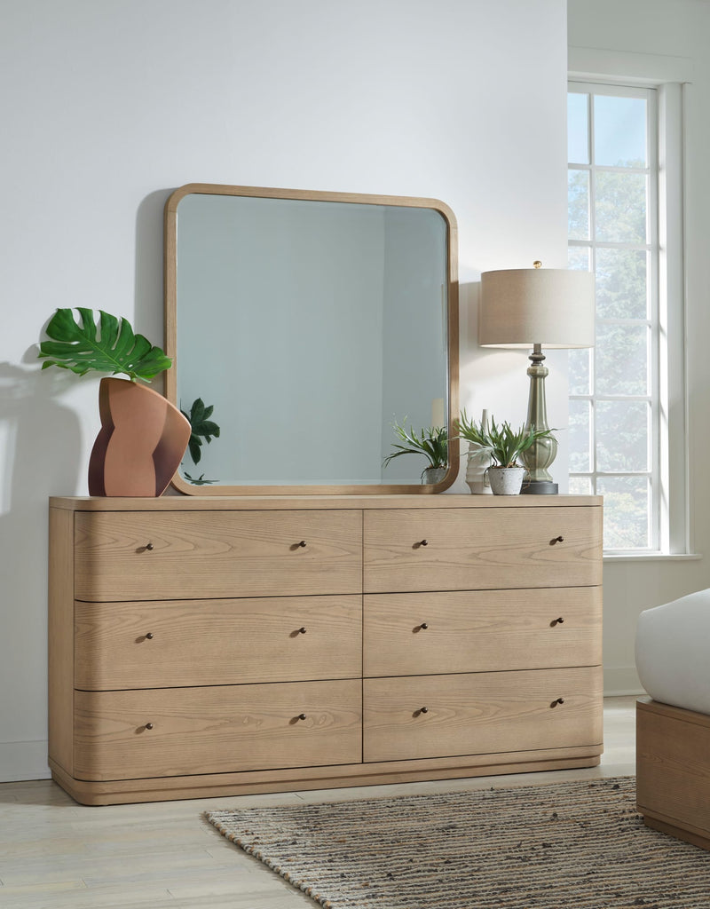 Penny Six Drawer White Ash Dresser in Buff Cream