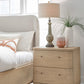 Penny Two Drawer White Ash Nightstand in Buff Cream