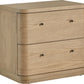 Penny Two Drawer White Ash Nightstand in Buff Cream