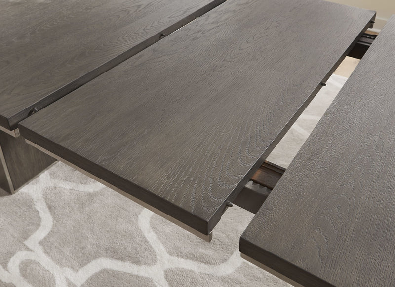 Plata Extension Dining Table in Thunder Grey
