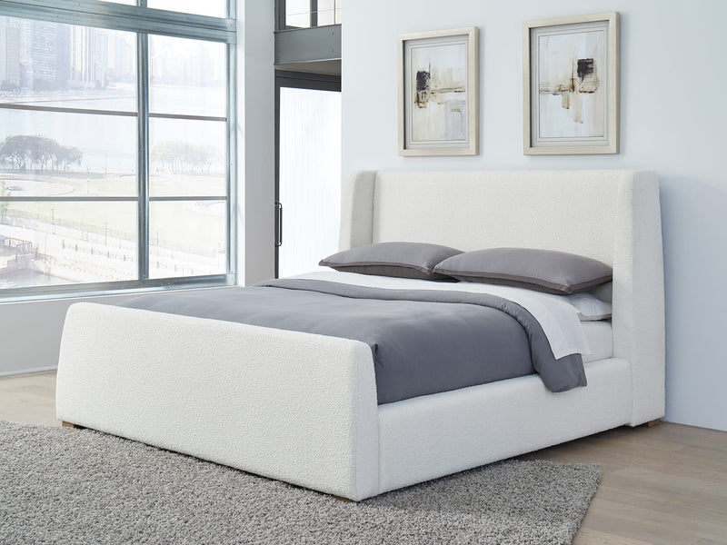 Presley Upholstered Wingback Platform Bed in Cottage Cheese Boucle (2026)