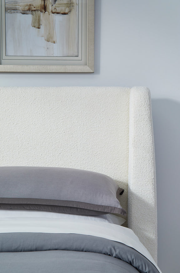 Presley Upholstered Wingback Platform Bed in Cottage Cheese Boucle (2026)