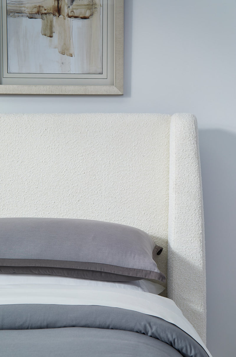 Presley Upholstered Wingback Platform Bed in Cottage Cheese Boucle (2026)