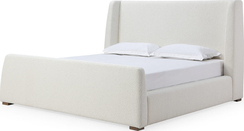 Presley Upholstered Wingback Platform Bed in Cottage Cheese Boucle (2026)