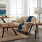 Reese Live Edge Solid Wood Metal Leg Coffee Table in Natural Acacia