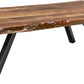 Reese Live Edge Solid Wood Metal Leg Coffee Table in Natural Acacia