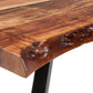 Reese Live Edge Solid Wood Metal Leg Coffee Table in Natural Acacia