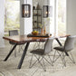 Reese Live Edge Solid Wood Metal Leg Dining Table in Natural Acacia