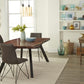 Reese Live Edge Solid Wood Metal Leg Dining Table in Natural Acacia