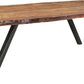 Reese Live Edge Solid Wood Metal Leg Dining Table in Natural Acacia