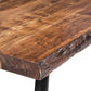 Reese Live Edge Solid Wood Metal Leg Dining Table in Natural Acacia