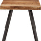 Reese Live Edge Solid Wood Metal Leg End Table in Natural Acacia