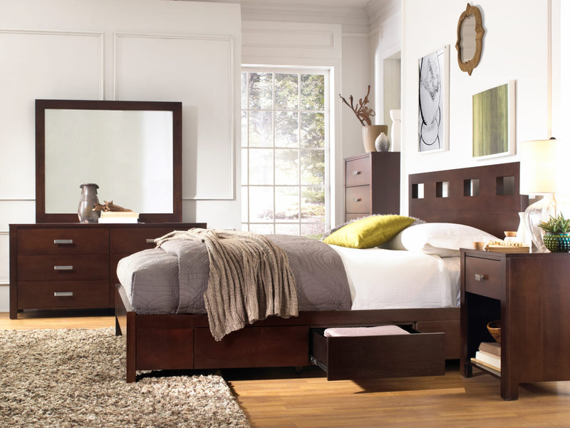 Riva Five Drawer Chest in Chocolate Brown (2024)