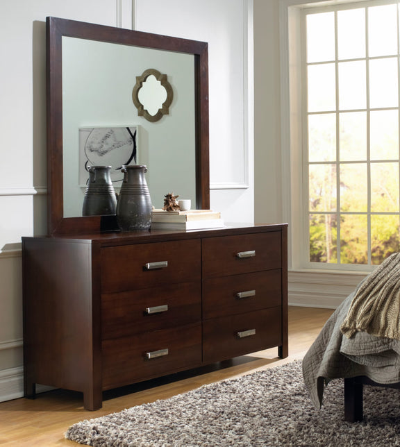 Riva Mirror in Chocolate Brown