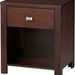 Riva One Drawer Nightstand in Chocolate Brown