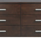 Riva Six Drawer Dresser in Chocolate Brown (2024)