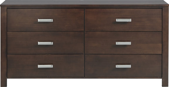 Riva Six Drawer Dresser in Chocolate Brown (2024)