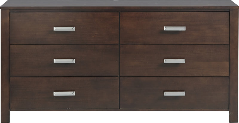 Riva Six Drawer Dresser in Chocolate Brown (2024)