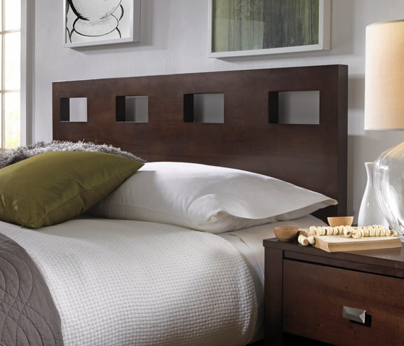 Riva King-size Platform Bed in Chocolate Brown