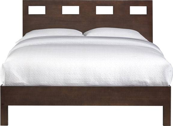 Riva King-size Platform Bed in Chocolate Brown
