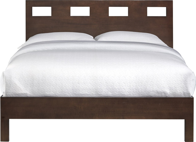 Riva King-size Platform Bed in Chocolate Brown