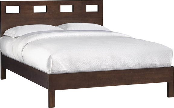 Riva Queen-size Platform Bed in Chocolate Brown