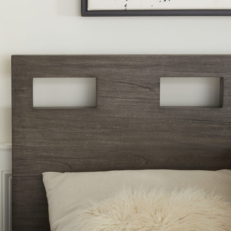 Riva King-size Platform Bed in Sharkskin