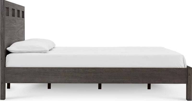 Riva King-size Platform Bed in Sharkskin