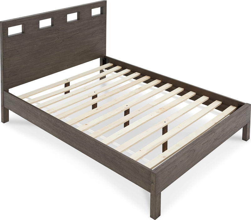 Riva Queen-size Platform Bed in Sharkskin