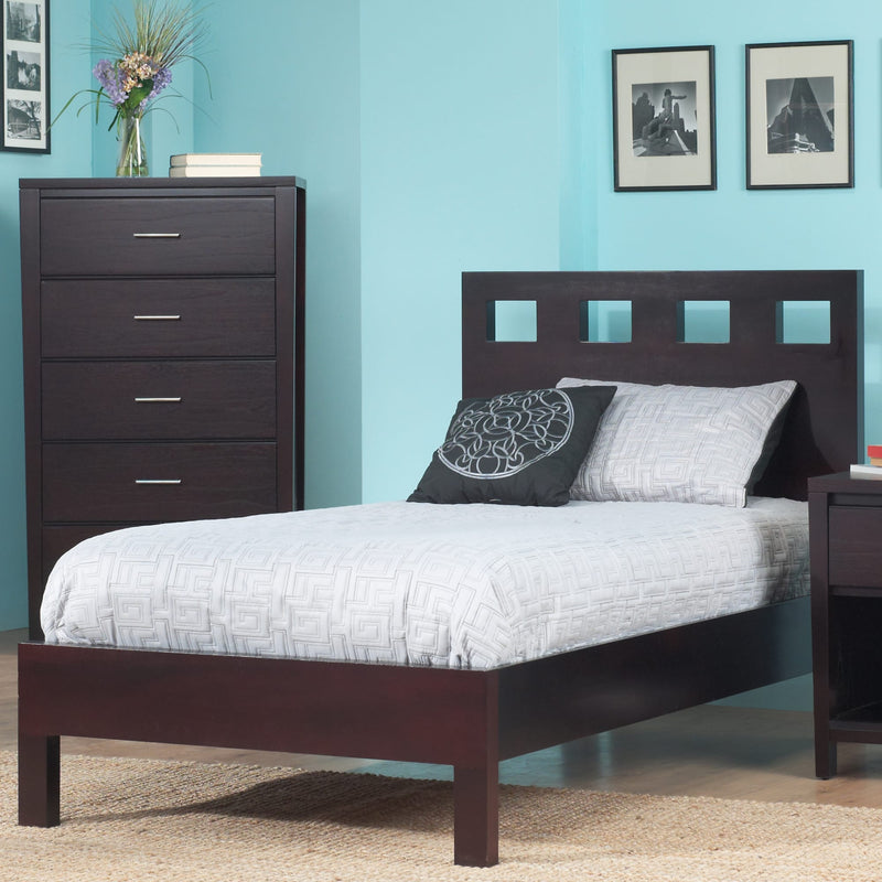 Nevis Twin Size Riva Platform Bed in Espresso