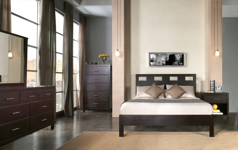 Nevis Twin Size Riva Platform Bed in Espresso