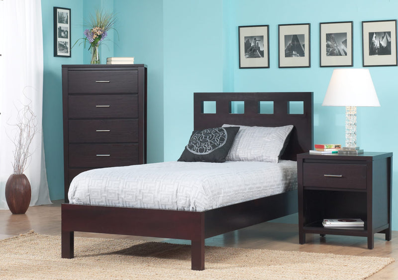 Nevis California King Size Riva Platform Bed in Espresso