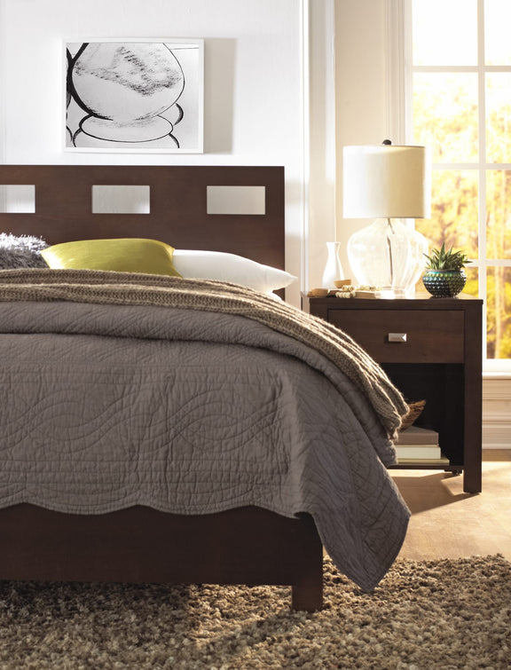 Riva Full-size Platform Storage Bed in Chocolate Brown