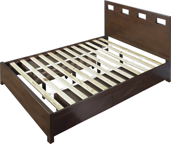 Riva Twin-size Platform Storage Bed in Chocolate Brown