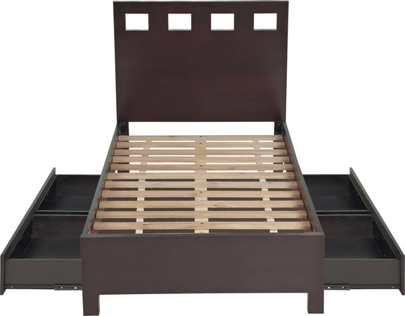 Riva King-size Platform Storage Bed in Espresso