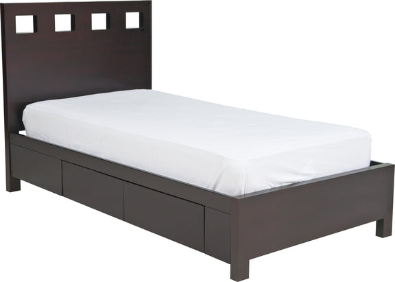 Riva California King-size Platform Storage Bed in Espresso