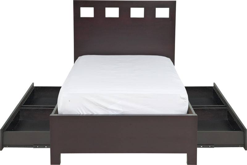 Riva King-size Platform Storage Bed in Espresso