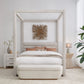Rockford California King-size Upholstered Canopy Bed in Turtle Dove Linen (2026)