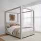 Rockford King-size Upholstered Canopy Bed in Turtle Dove Linen (2026)