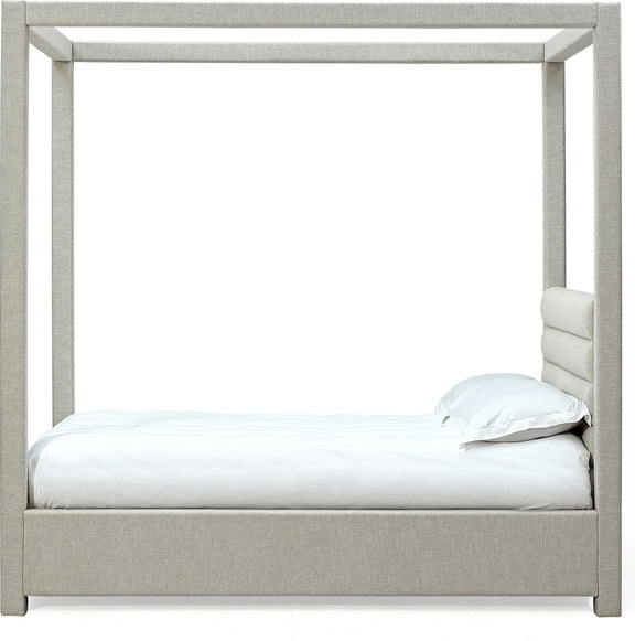 Rockford Full-size Upholstered Canopy Bed in Turtle Dove Linen (2026)
