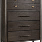 Rockport Five Drawer Oak Wood Chest in Yin
