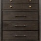 Rockport Five Drawer Oak Wood Chest in Yin