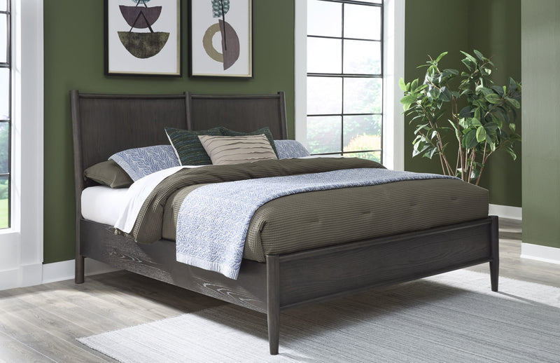 Rockport Oak Wood Queen-size Platform Bed in Yin