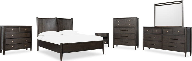 Rockport Oak Wood King-size Platform Bed in Yin