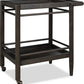 Rockport Two Shelf Rolling Bar Cart in Yin